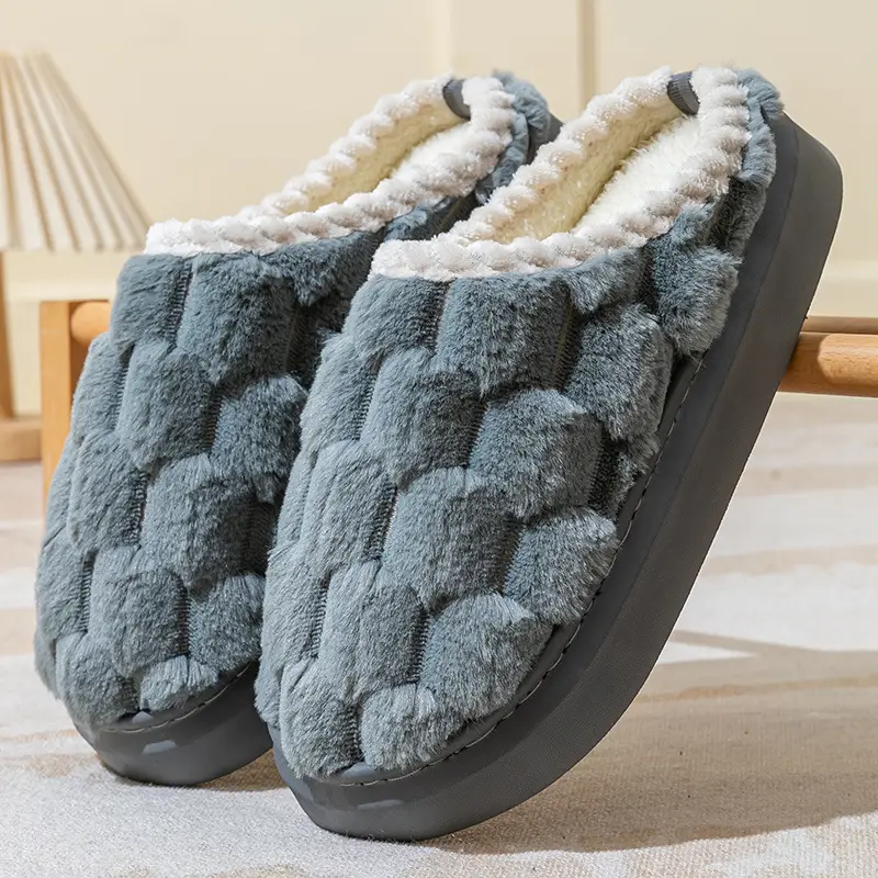 Warm Plush Cotton Slippers for Women Winter
