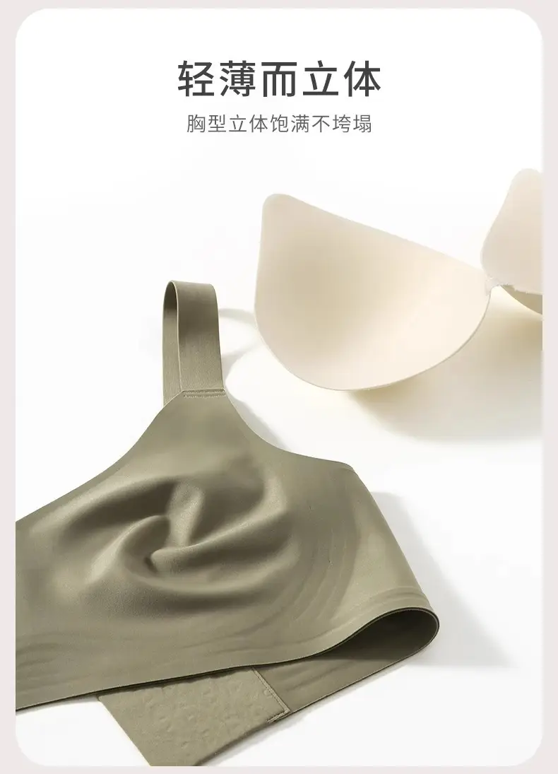 Cross-Border Seamless Underwear for Women with Big Breasts, No Rims, Push-Up Anti-Sagging Thin Sports Foreign Trade Large Size Bra — feature 18