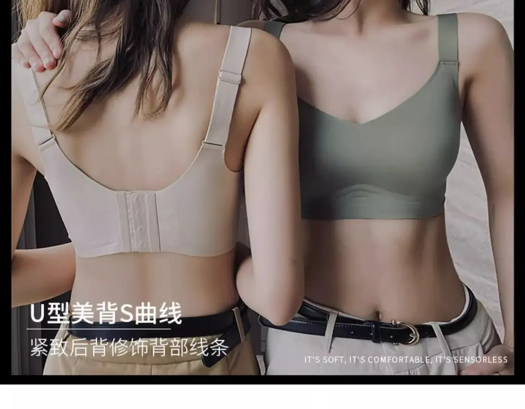 Cross-Border Seamless Underwear for Women with Big Breasts, No Rims, Push-Up Anti-Sagging Thin Sports Foreign Trade Large Size Bra — feature 24