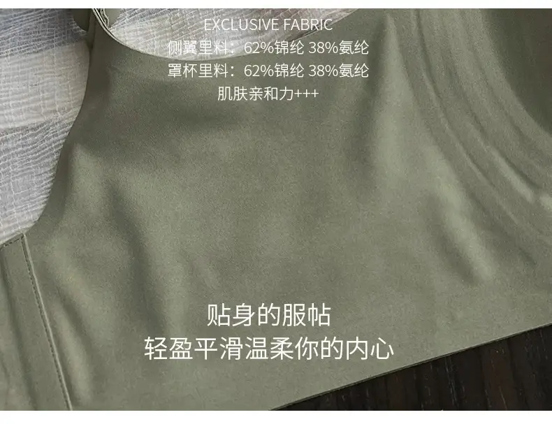 Cross-Border Seamless Underwear for Women with Big Breasts, No Rims, Push-Up Anti-Sagging Thin Sports Foreign Trade Large Size Bra — feature 35