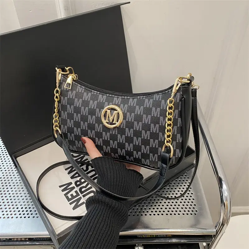 Women's Small Crossbody Bag with Gold Chain