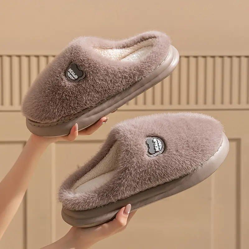 Winter Warm Plush Cotton Slippers for Home Autumn and Winter Slippers for Home Use 2025 New Cotton Slippers for Women Thick Sole Anti-Slip - Image 8