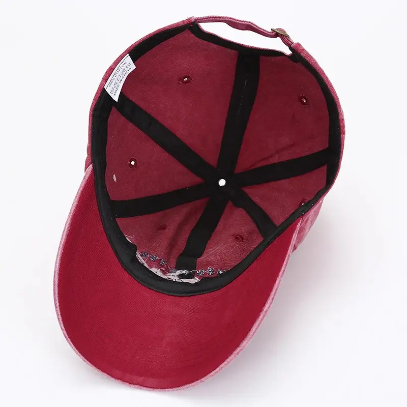 Washed Cotton Baseball Cap with "Champs New York" Embroidery