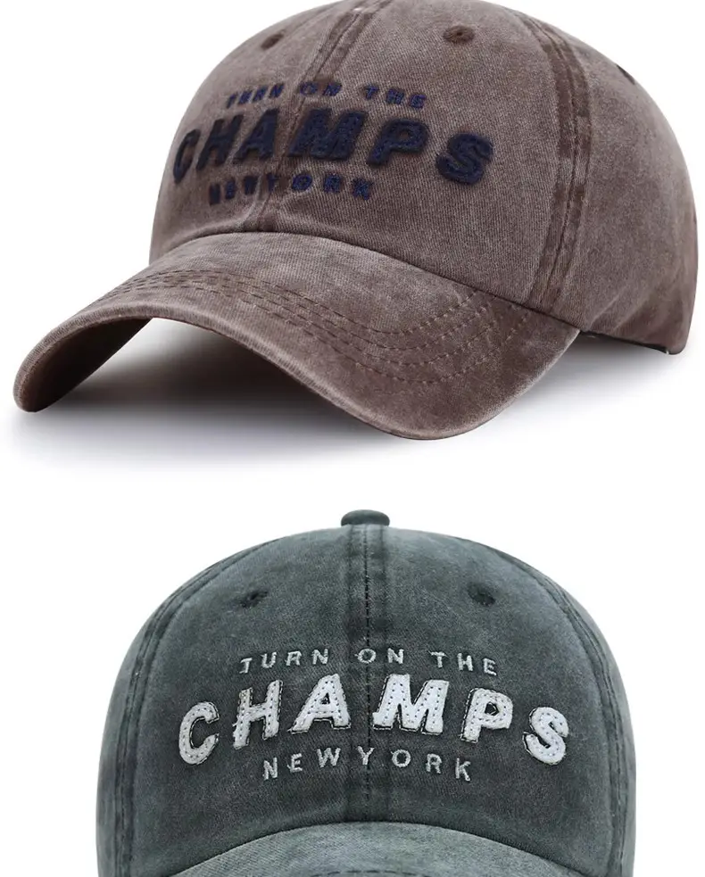 Washed Cotton Baseball Cap with "Champs New York" Embroidery — feature 10