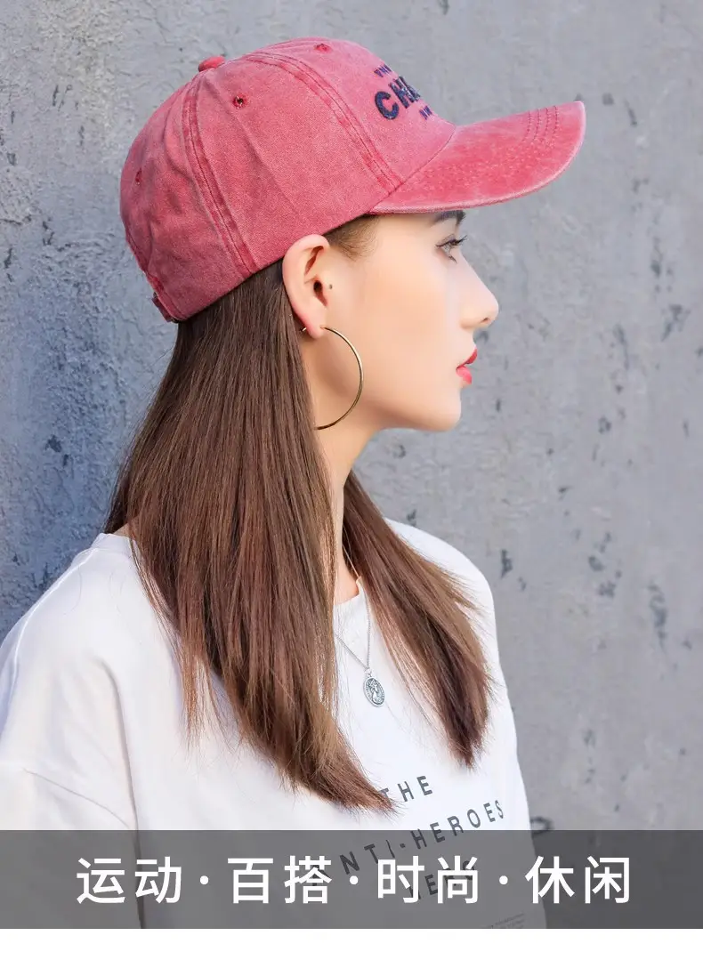 Washed Cotton Baseball Cap with "Champs New York" Embroidery — feature 12
