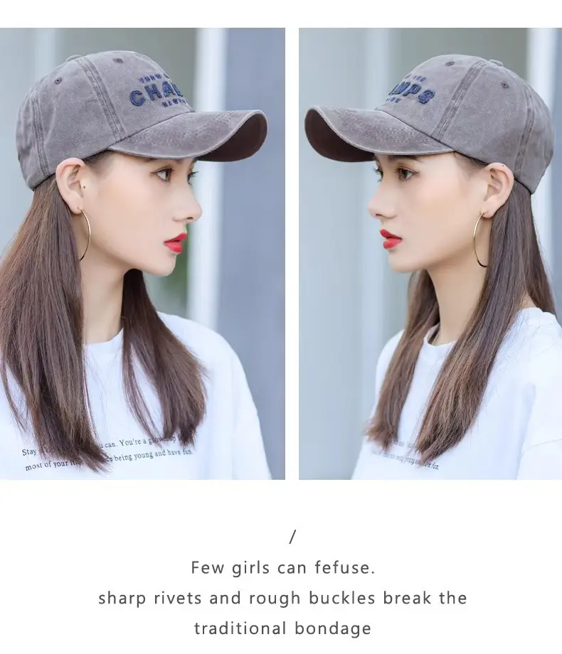 Washed Cotton Baseball Cap with "Champs New York" Embroidery — feature 17