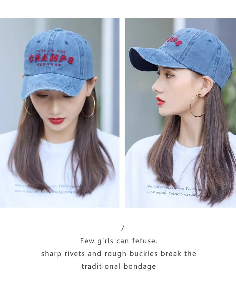 Washed Cotton Baseball Cap with "Champs New York" Embroidery — feature 21