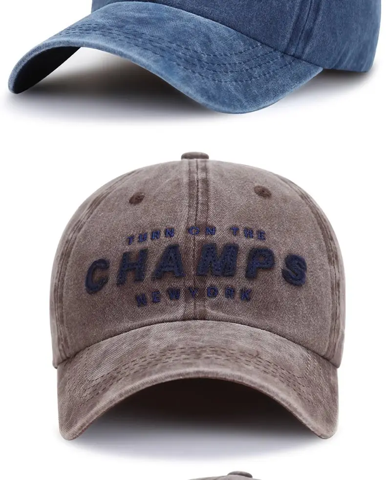 Washed Cotton Baseball Cap with "Champs New York" Embroidery — feature 9