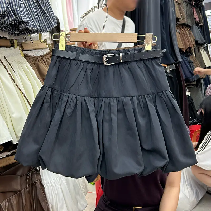Women Korean Retro Belt Skirt Coffee Color 2026 - Image 5