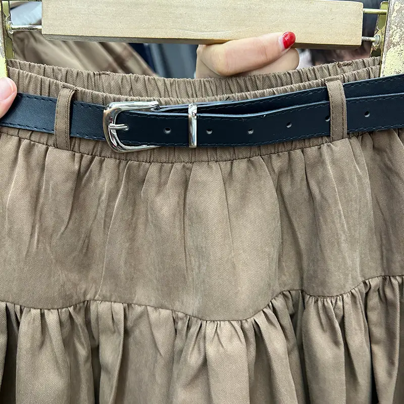 Women Korean Retro Belt Skirt Coffee Color 2026 — feature 5