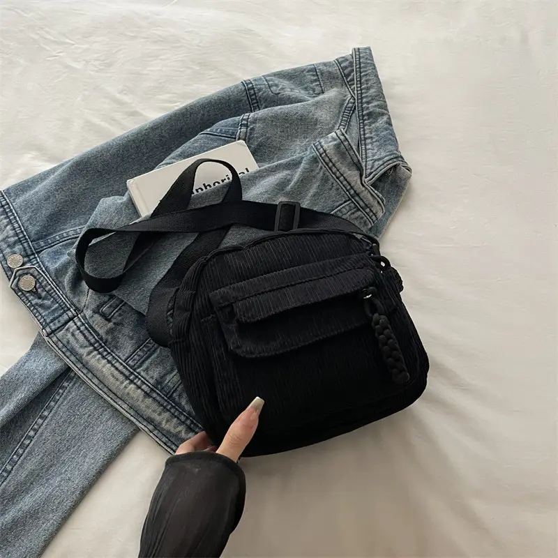 Women's Brown Corded Shoulder Bag for Commute - Image 2