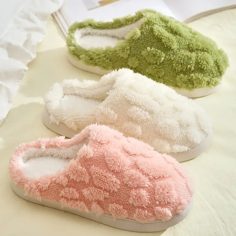 Simple Versatile Thick Cotton Slippers for Home, Non-Slip Guest Slippers, Autumn and Winter Cotton Slippers, Trendy Ins-Style Plush Cotton Shoes - Image 7