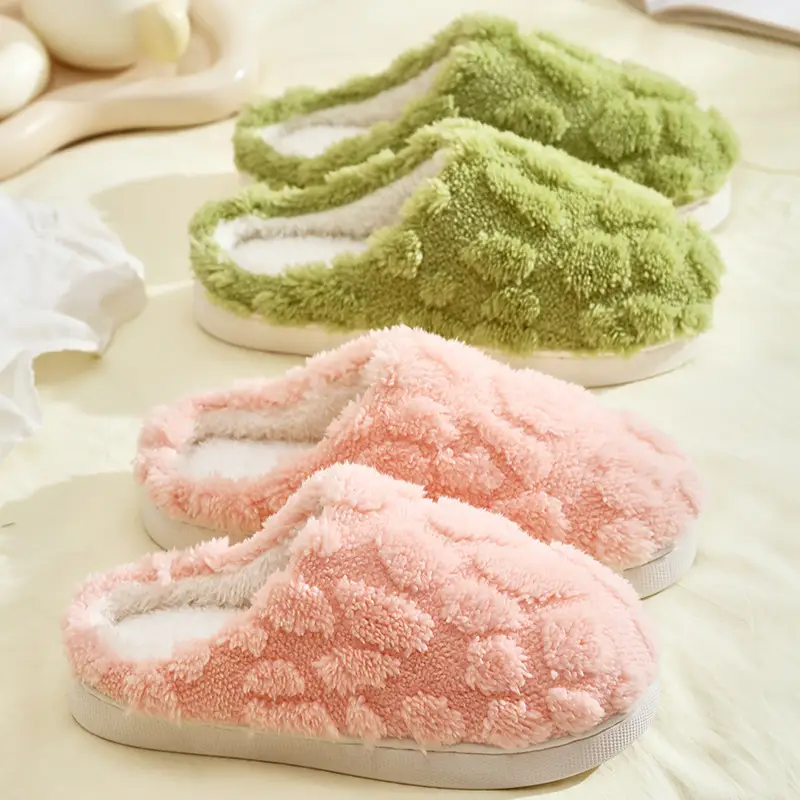 Simple Versatile Thick Cotton Slippers for Home, Non-Slip Guest Slippers, Autumn and Winter Cotton Slippers, Trendy Ins-Style Plush Cotton Shoes - Image 9