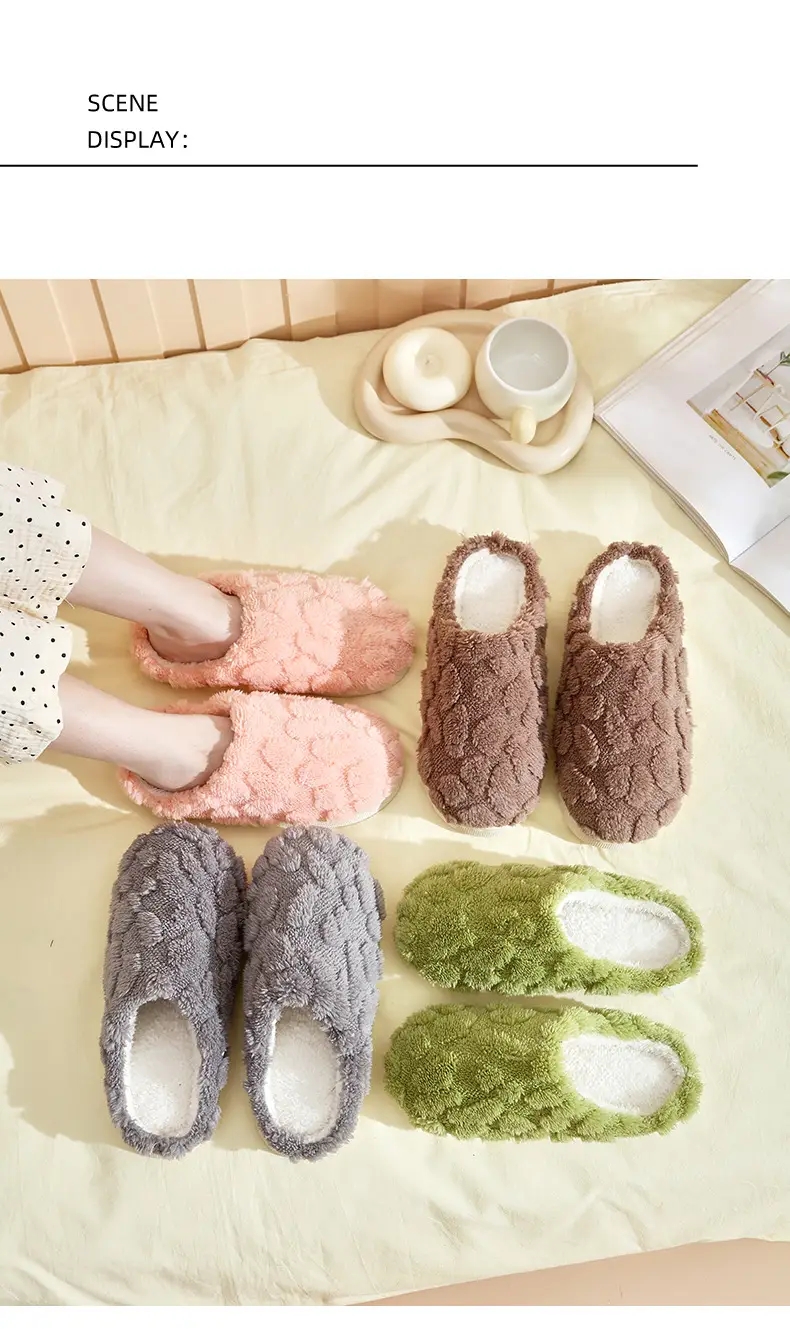 Simple Versatile Thick Cotton Slippers for Home, Non-Slip Guest Slippers, Autumn and Winter Cotton Slippers, Trendy Ins-Style Plush Cotton Shoes — feature 11