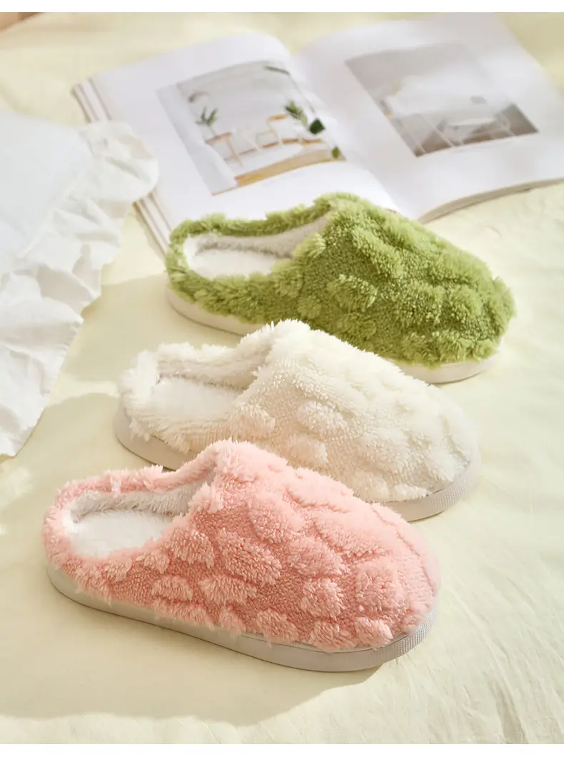 Simple Versatile Thick Cotton Slippers for Home, Non-Slip Guest Slippers, Autumn and Winter Cotton Slippers, Trendy Ins-Style Plush Cotton Shoes — feature 13