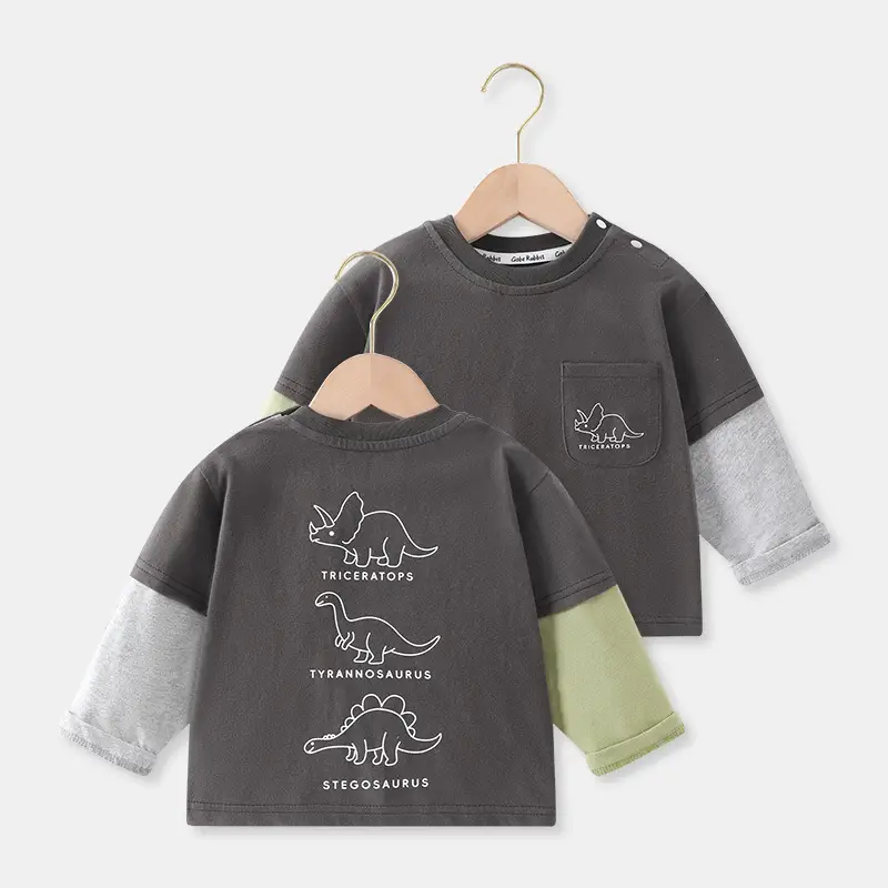 Baby Printed Long Sleeve T-Shirt Green Black 2025 - Image 2