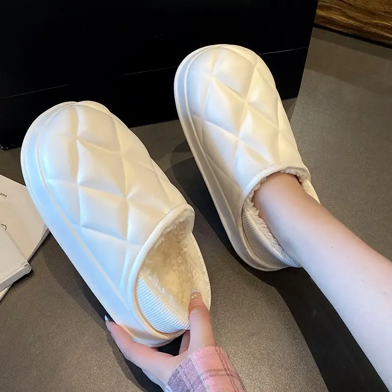 Waterproof Cotton Slippers for Autumn and Winter, Indoor and Outdoor Wear, Non-Slip, Warm, Fleece-Lined Cotton Shoes for Couples - Image 11