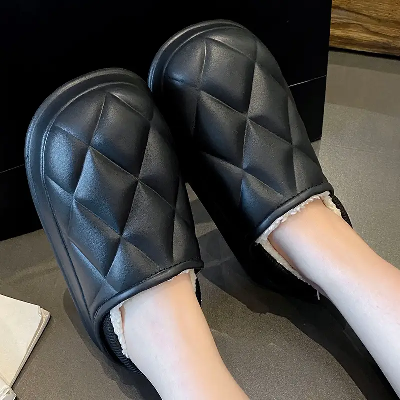 Waterproof Cotton Slippers for Autumn and Winter, Indoor and Outdoor Wear, Non-Slip, Warm, Fleece-Lined Cotton Shoes for Couples - Image 12