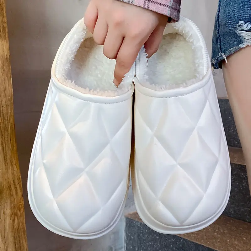 Waterproof Cotton Slippers for Autumn and Winter, Indoor and Outdoor Wear, Non-Slip, Warm, Fleece-Lined Cotton Shoes for Couples - Image 3