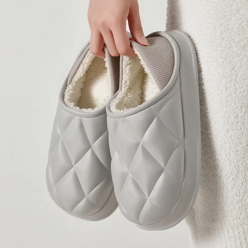 Waterproof Cotton Slippers for Autumn and Winter, Indoor and Outdoor Wear, Non-Slip, Warm, Fleece-Lined Cotton Shoes for Couples - Image 8