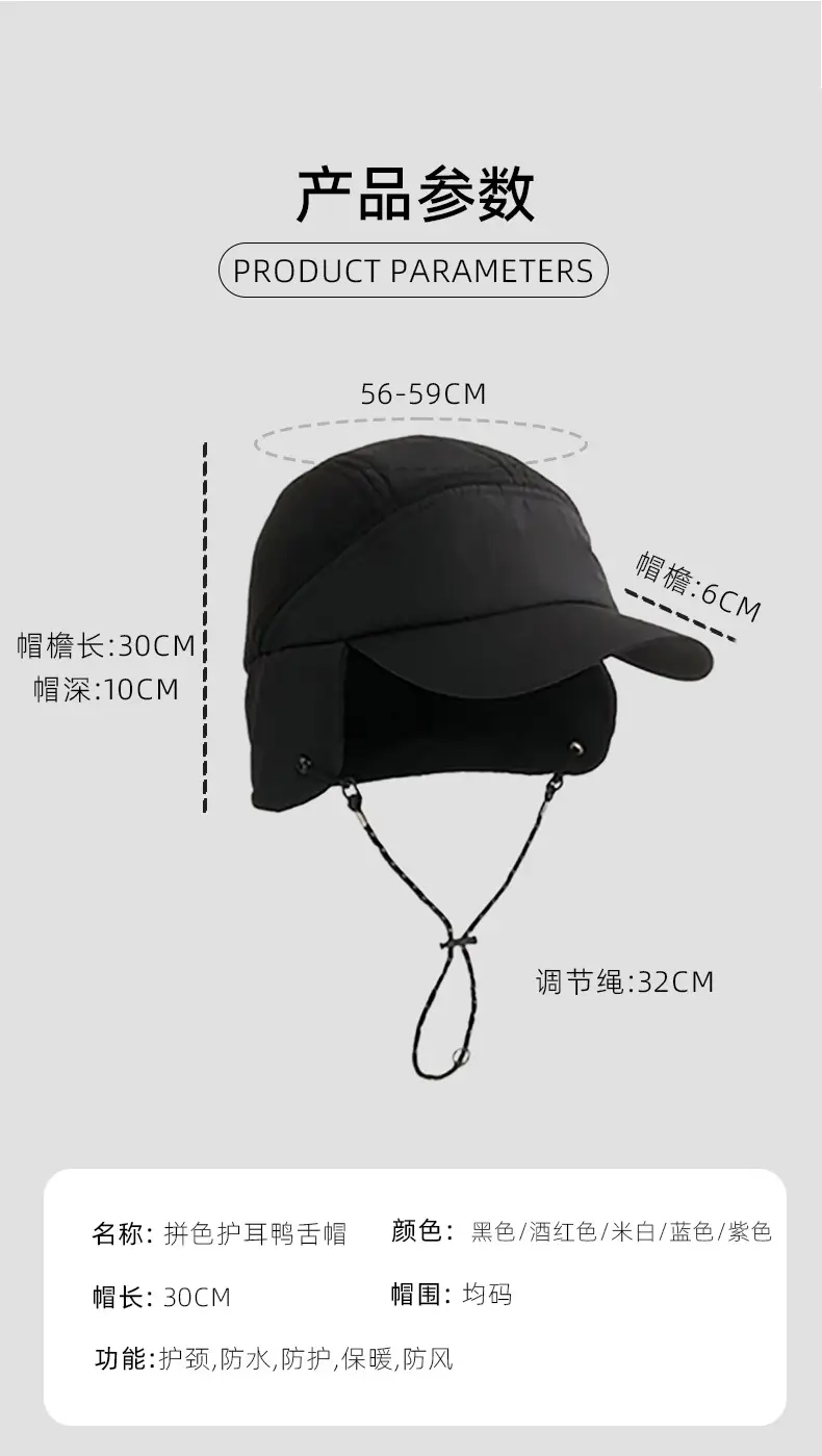 Winter Warm Cap for Men Women Blue Duck Tongue — feature 4