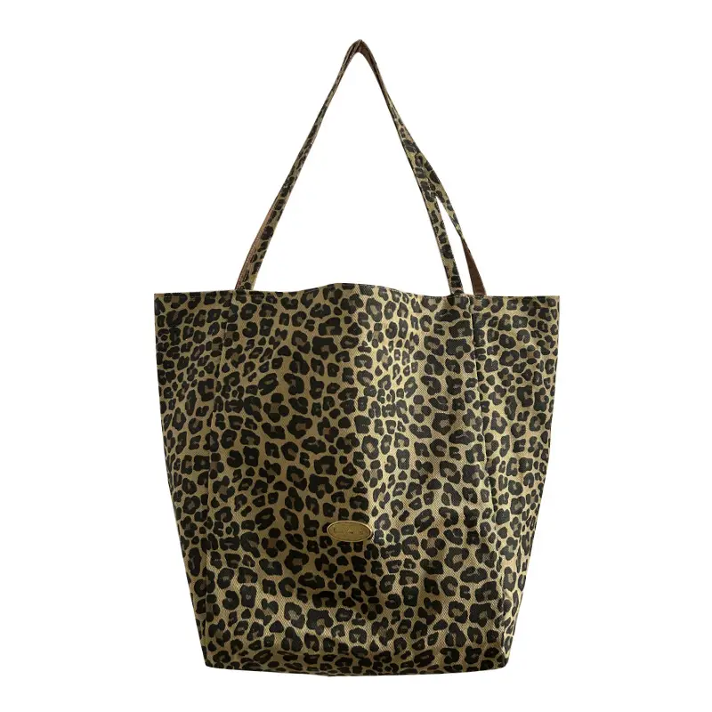 Leopard Print Spaghetti Strap Tote Bag Women
