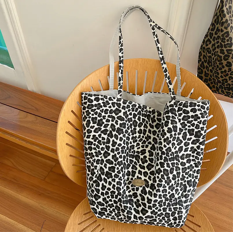 Leopard Print Spaghetti Strap Tote Bag Women