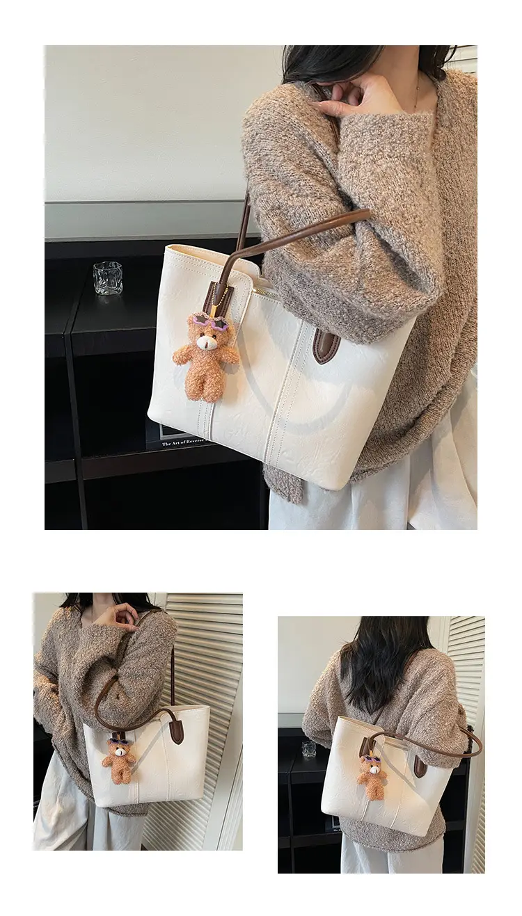 White Korean Style Retro Shoulder Bag for Women — feature 11