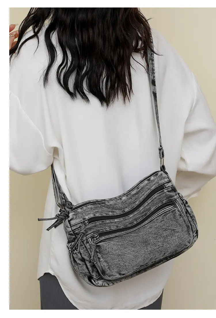Washed Denim Crossbody Bag for Women Large Capacity — feature 21