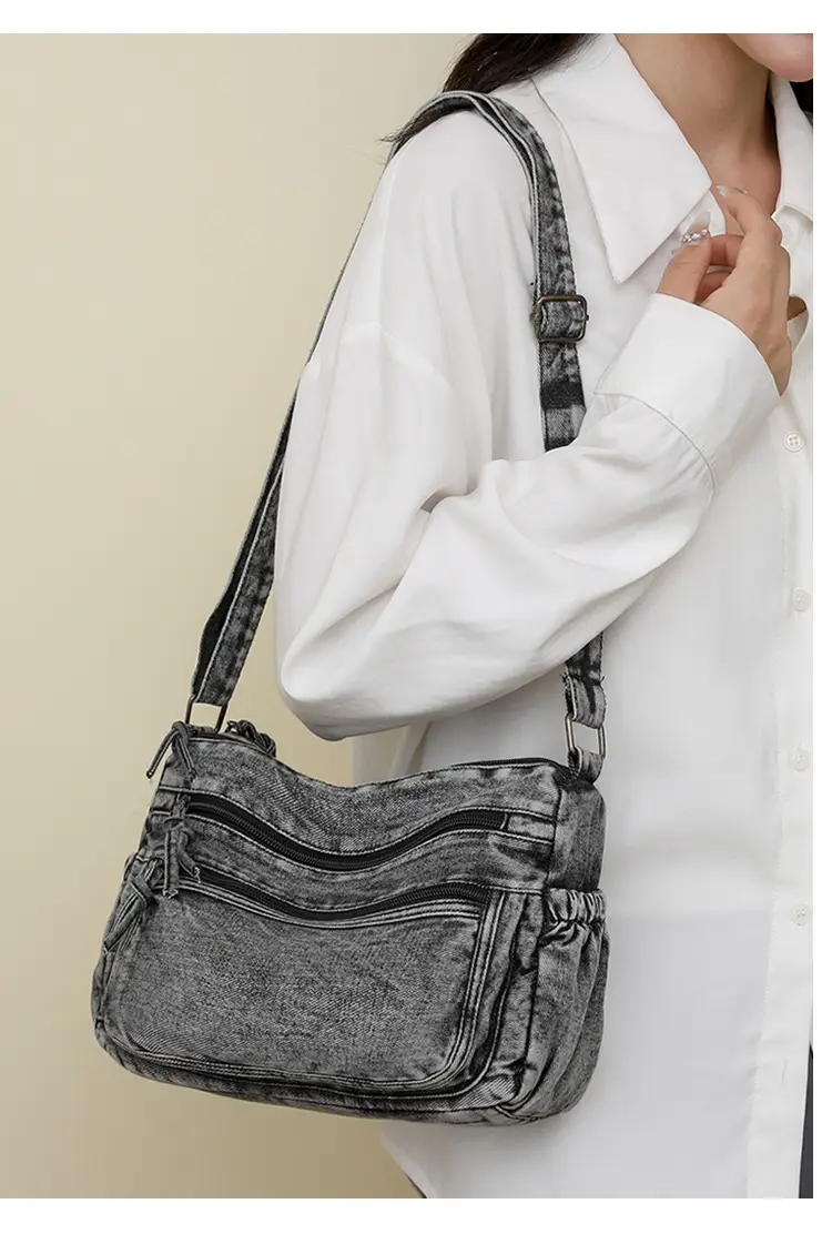 Washed Denim Crossbody Bag for Women Large Capacity — feature 22