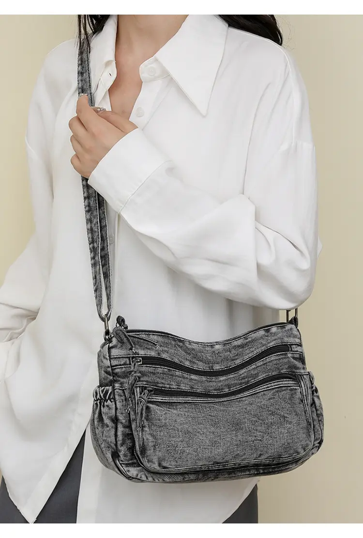 Washed Denim Crossbody Bag for Women Large Capacity — feature 23