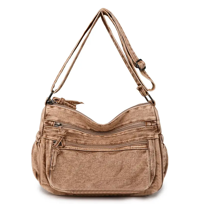 Washed Denim Crossbody Bag for Women Large Capacity - Image 3