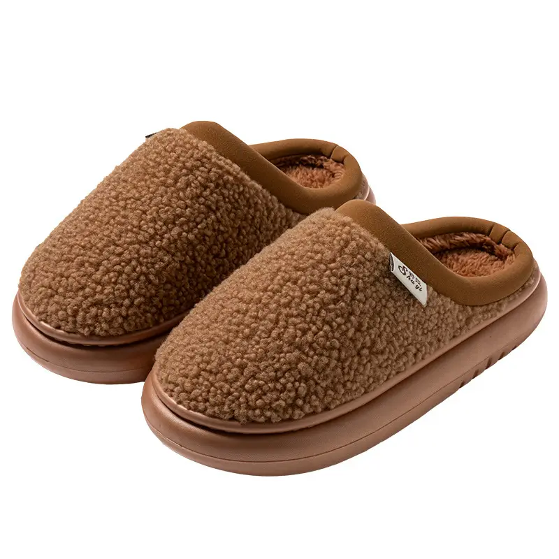 Plush Cotton Slippers for Women in Autumn and Winter 2026, New Thickened Indoor Home Cotton Slippers, Non-Slip and Warm for Men - Image 9