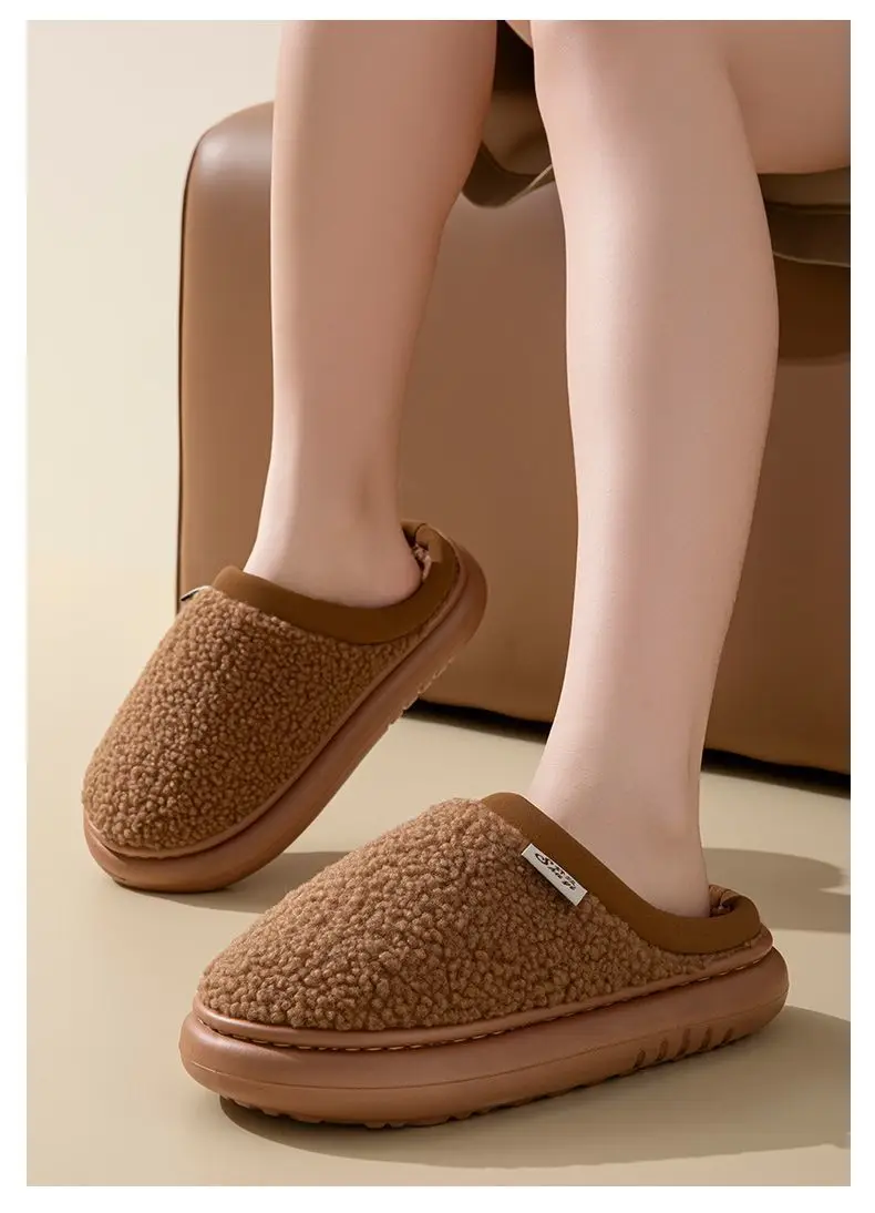 Plush Cotton Slippers for Women in Autumn and Winter 2026, New Thickened Indoor Home Cotton Slippers, Non-Slip and Warm for Men — feature 12