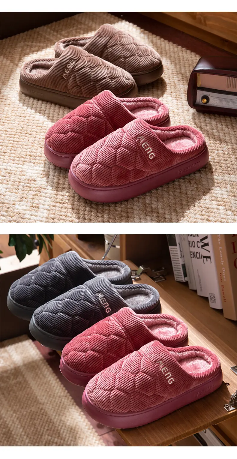 Japanese-Style Silent Cotton Slippers for Women Winter Office Open Indoor Cloth Bottom Home Wooden Floor Four-Season Silent Slippers for Men — feature 11