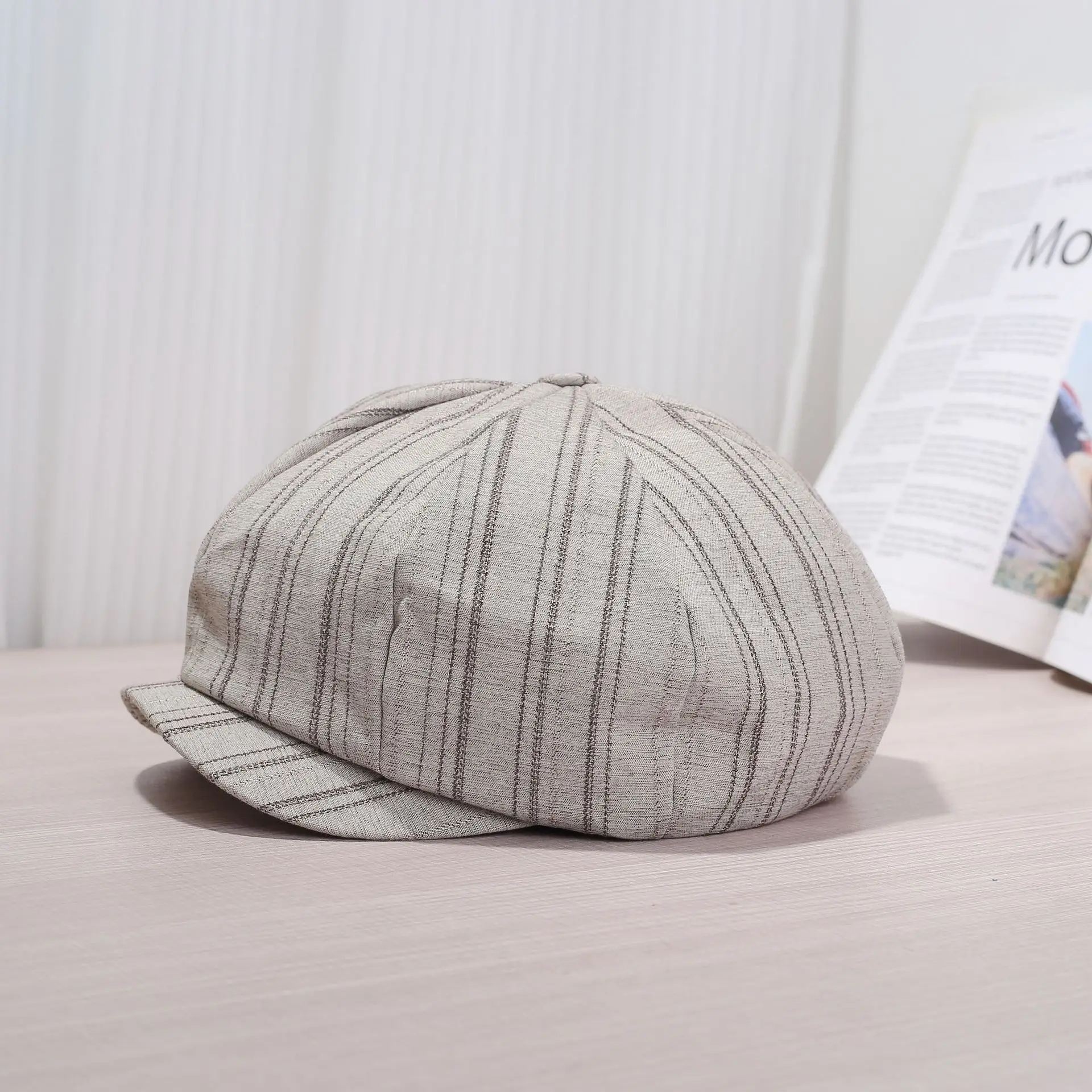Japanese Striped Duckbill Cap for Women Spring Autumn — feature 11