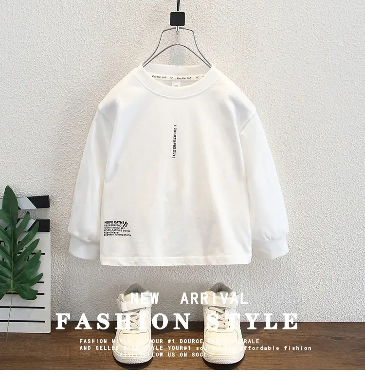 White Long Sleeve T-Shirt for Boys 2025 — feature 1