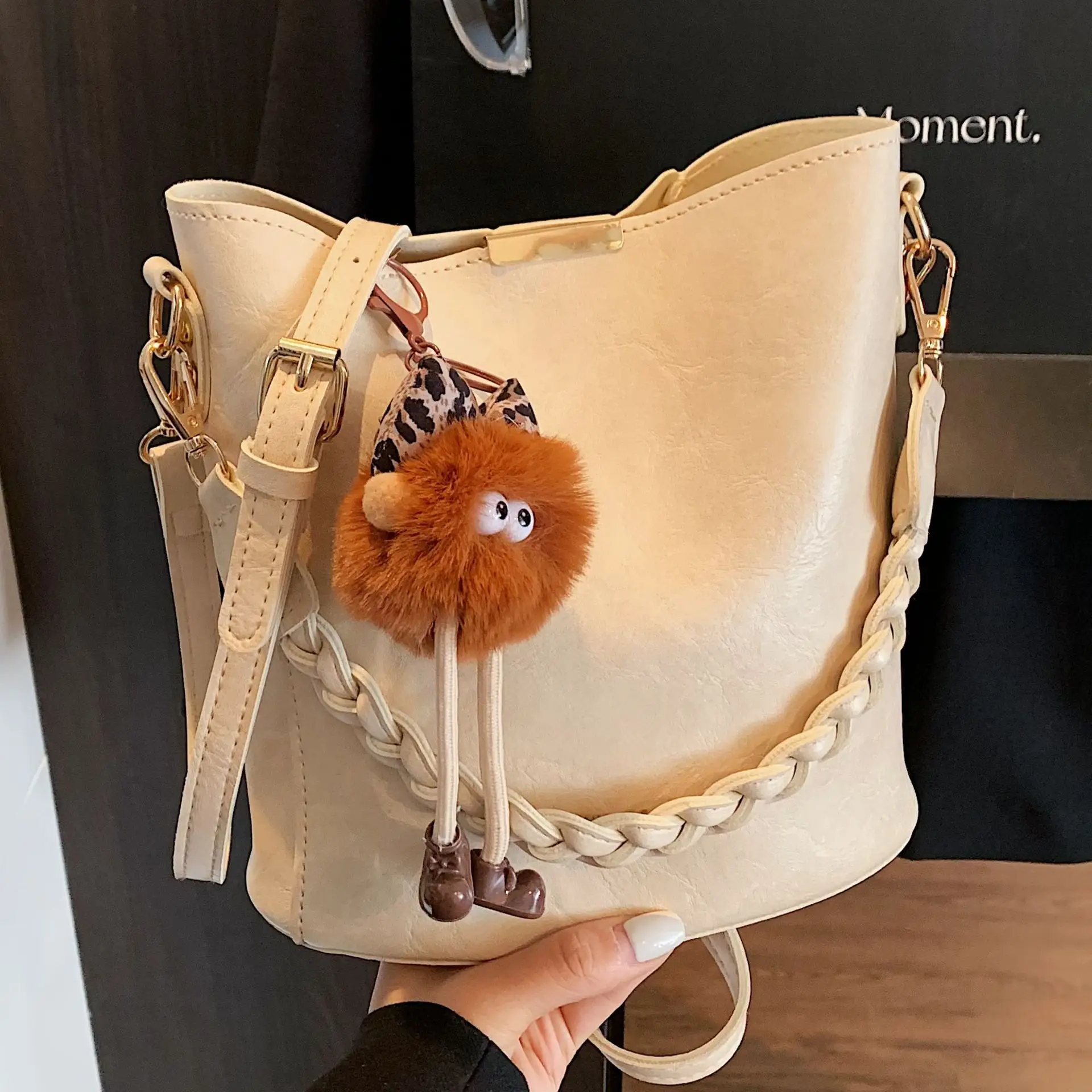 Retro Tote Bag Women Shoulder Crossbody Satchel Brown - Image 11