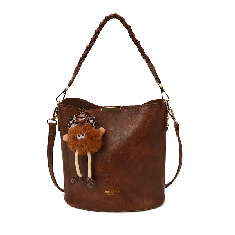 Retro Tote Bag Women Shoulder Crossbody Satchel Brown - Image 13
