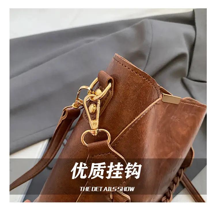 Retro Tote Bag Women Shoulder Crossbody Satchel Brown — feature 13