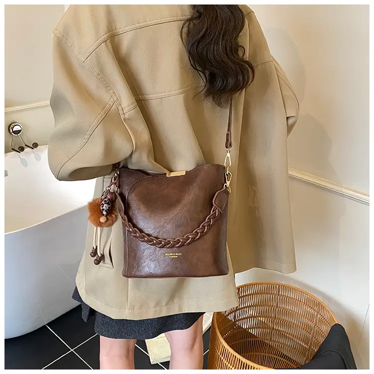 Retro Tote Bag Women Shoulder Crossbody Satchel Brown — feature 18