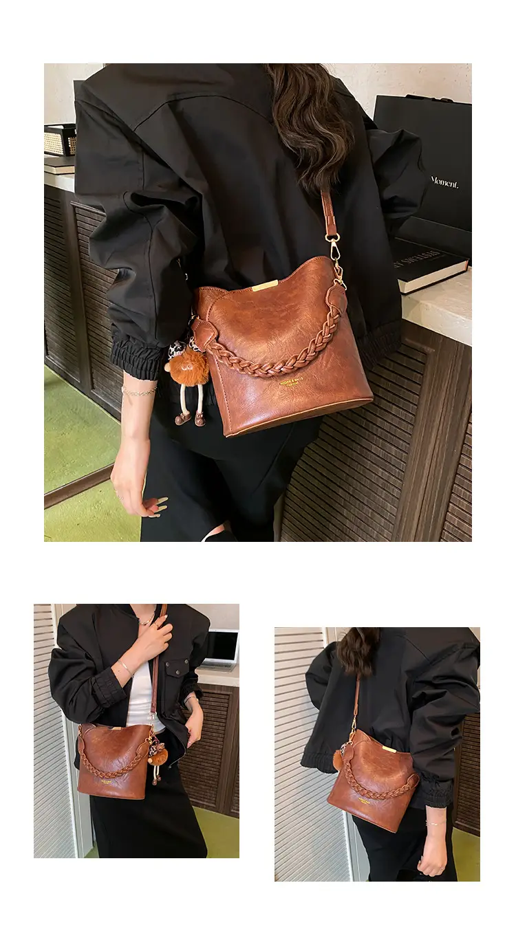 Retro Tote Bag Women Shoulder Crossbody Satchel Brown — feature 4