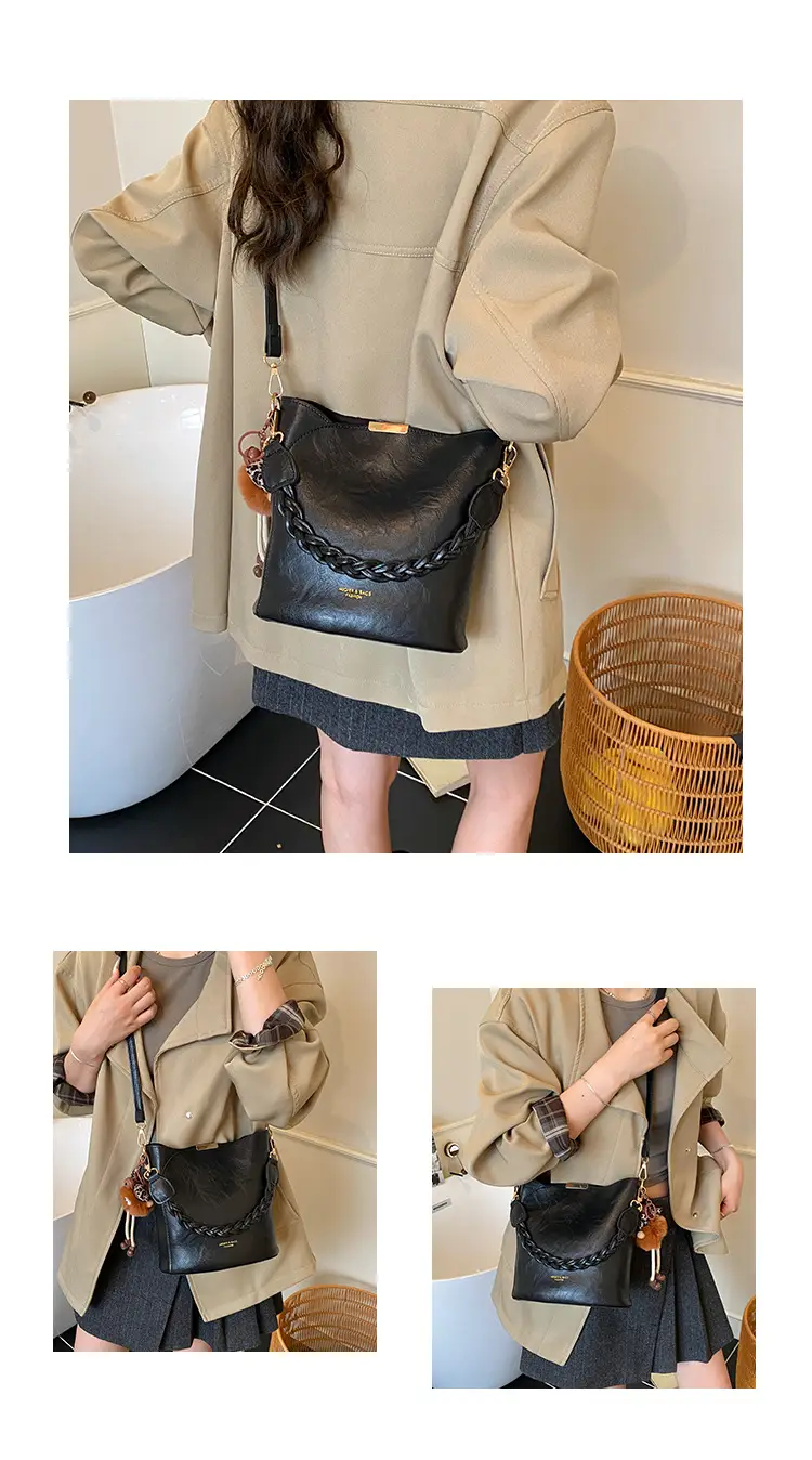 Retro Tote Bag Women Shoulder Crossbody Satchel Brown — feature 5