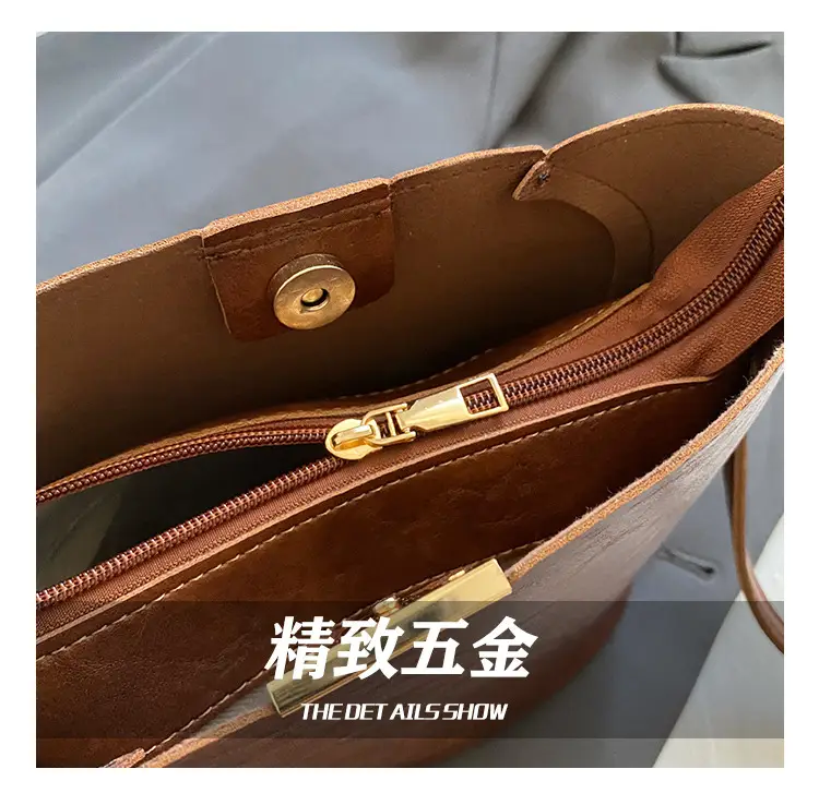 Retro Tote Bag Women Shoulder Crossbody Satchel Brown — feature 9