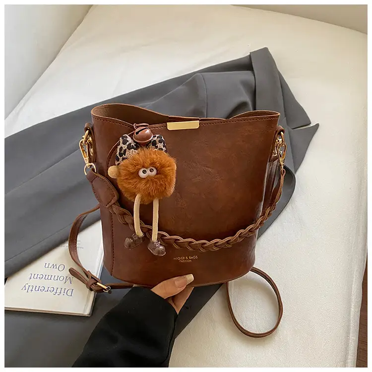 Retro Tote Bag Women Shoulder Crossbody Satchel Brown - Image 3