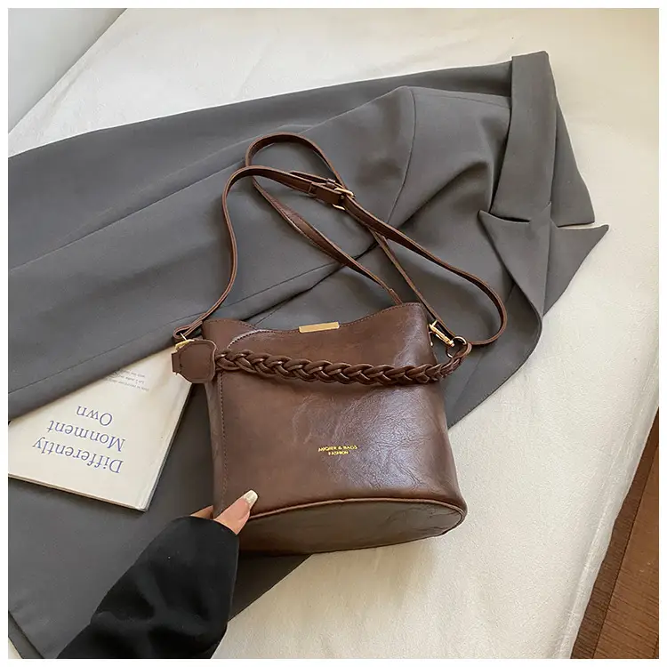 Retro Tote Bag Women Shoulder Crossbody Satchel Brown - Image 5