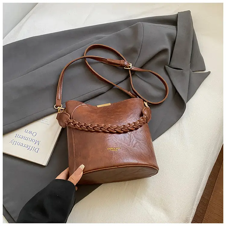 Retro Tote Bag Women Shoulder Crossbody Satchel Brown - Image 7