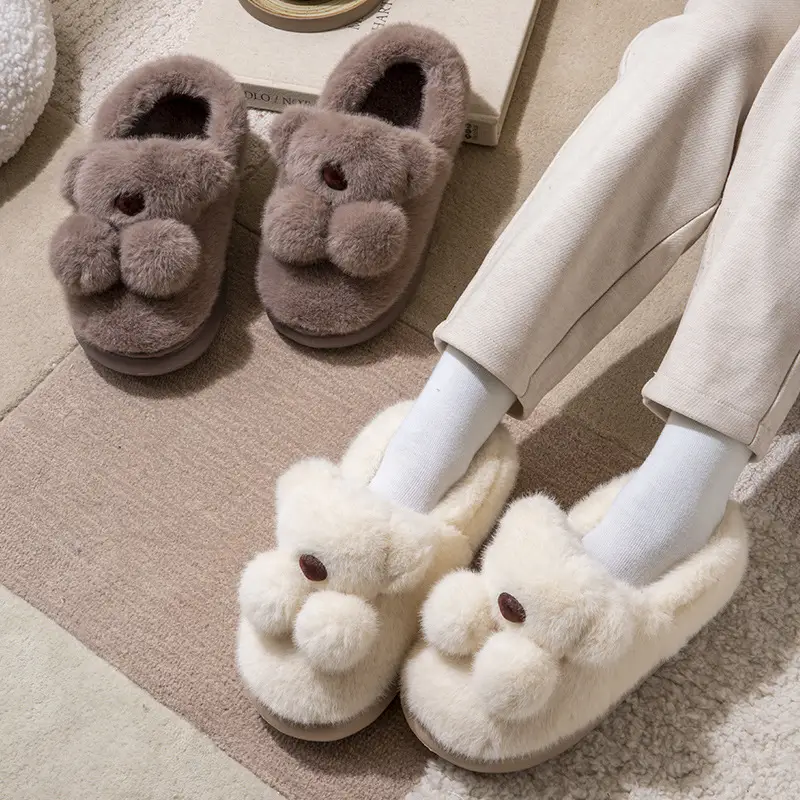 Covered Heel Cotton Slippers for Women Winter 2024 New Warm Fleece-Lined Home Indoor and Outdoor Wear Non-Slip Thick-Soled Cotton Shoes for Men - Image 7