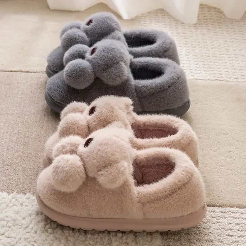 Covered Heel Cotton Slippers for Women Winter 2024 New Warm Fleece-Lined Home Indoor and Outdoor Wear Non-Slip Thick-Soled Cotton Shoes for Men - Image 8