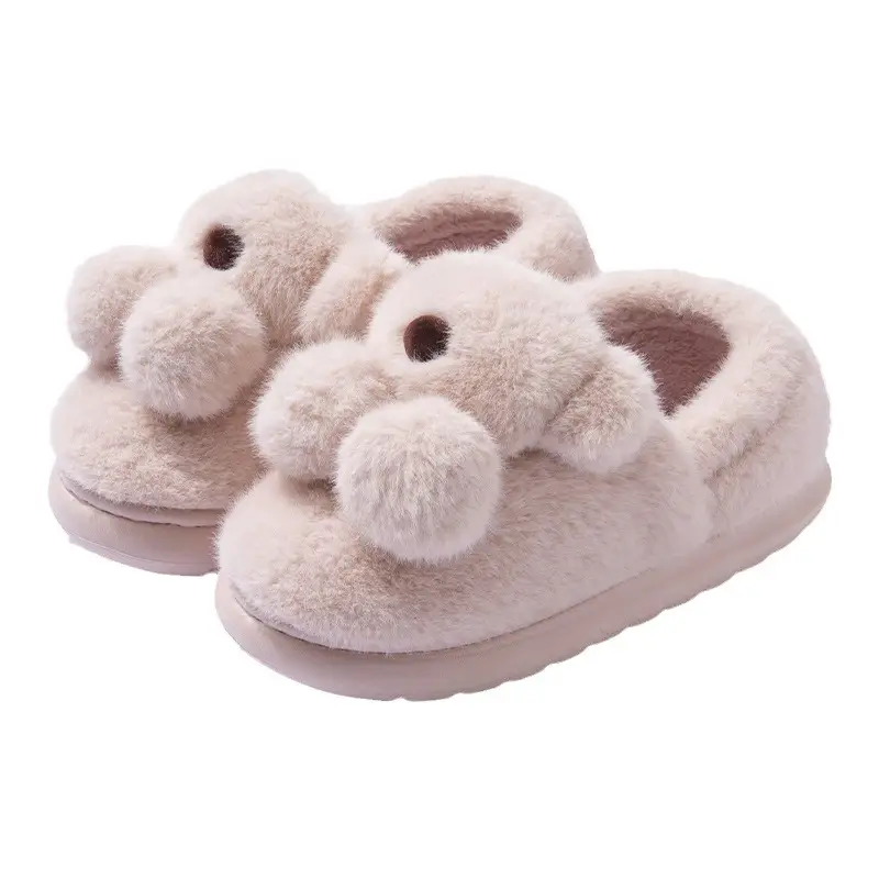 Covered Heel Cotton Slippers for Women Winter 2024 New Warm Fleece-Lined Home Indoor and Outdoor Wear Non-Slip Thick-Soled Cotton Shoes for Men - Image 11